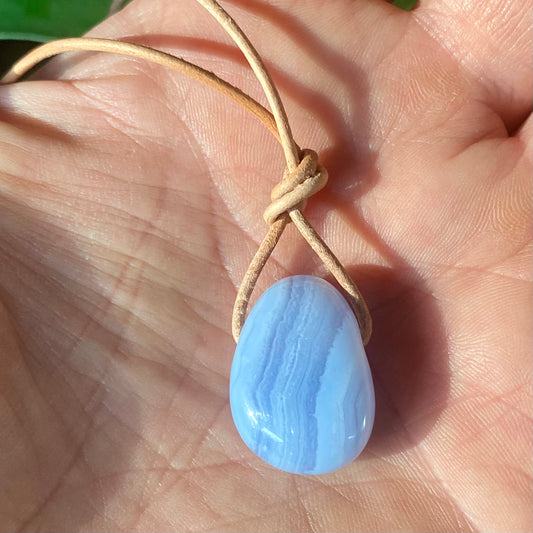 Billede af Blue lace agat halskæde