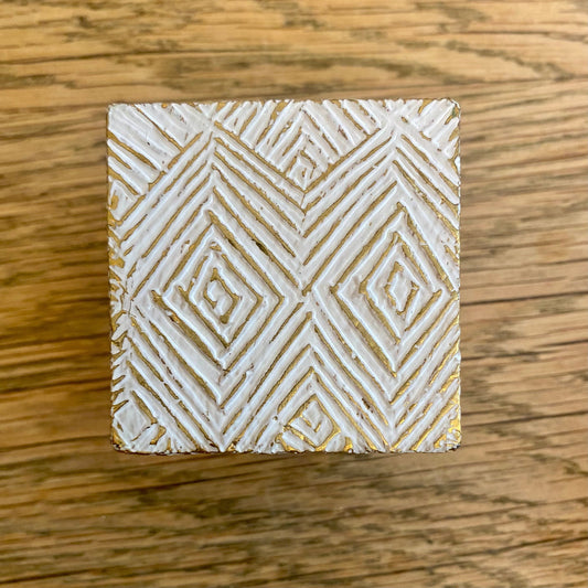 Billede af Krystal skrin med lavendel - Hvidt mønster