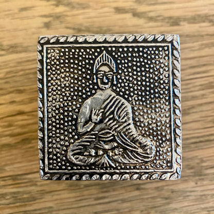Krystal skrin med lavendel - Sølv buddha