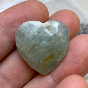 Facetteret Akvamarin hjerte 2,5 cm