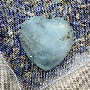 Facetteret Akvamarin hjerte 2,4 cm