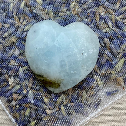 Facetteret Akvamarin hjerte 2,6 cm