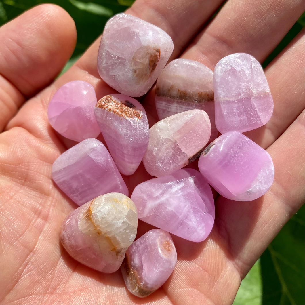 Pink aragonit - Lommesten ca 1,5 - 2 cm