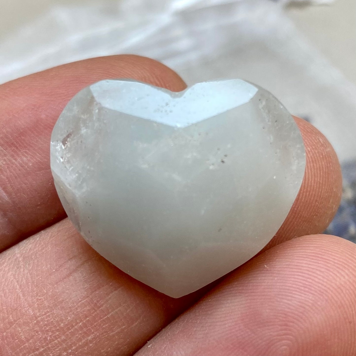 Facetteret Akvamarin hjerte 2,6 cm